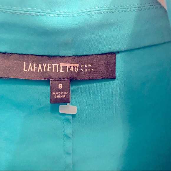 Lafayette 148 New York Stretch Cotton Zip Front Blouse - Picture 4 of 5